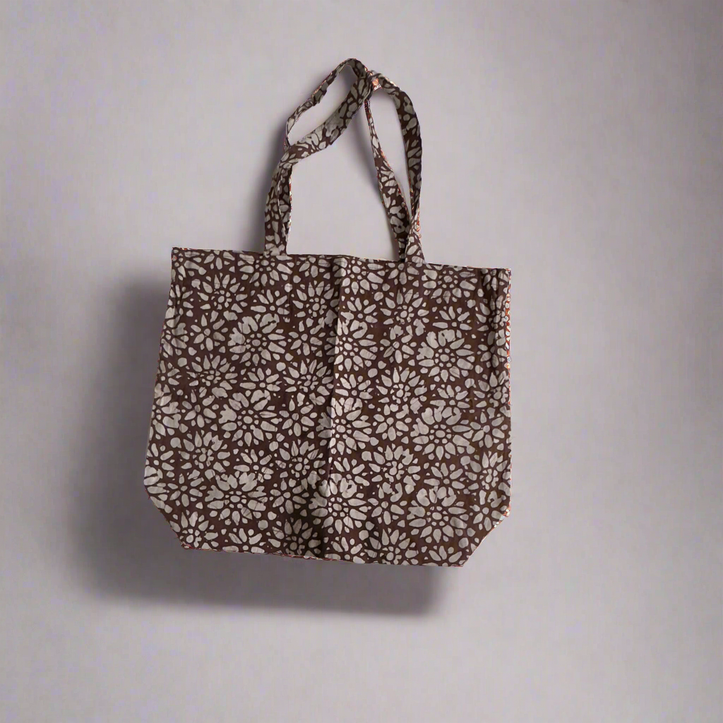 Maroon Flower Tote Bag